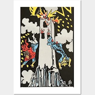 The Tower tarot card Posters and Art